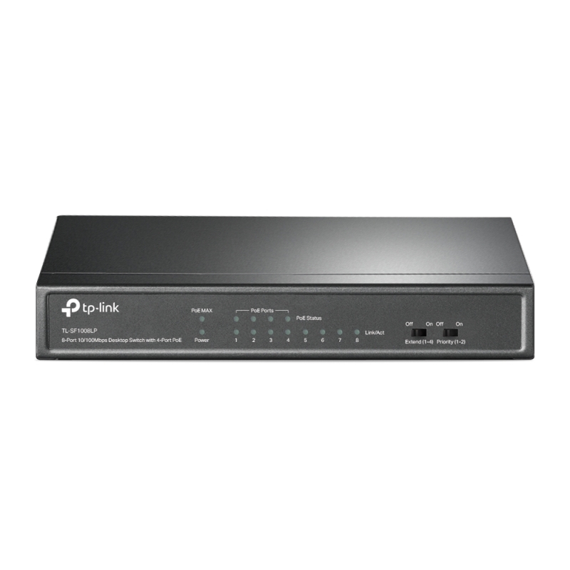 سوئیچ رومیزی 8 پورت TP-LINK 10/100 مگابیت بر ثانیه با 4 پورت PoE (TL-SF1008LP)