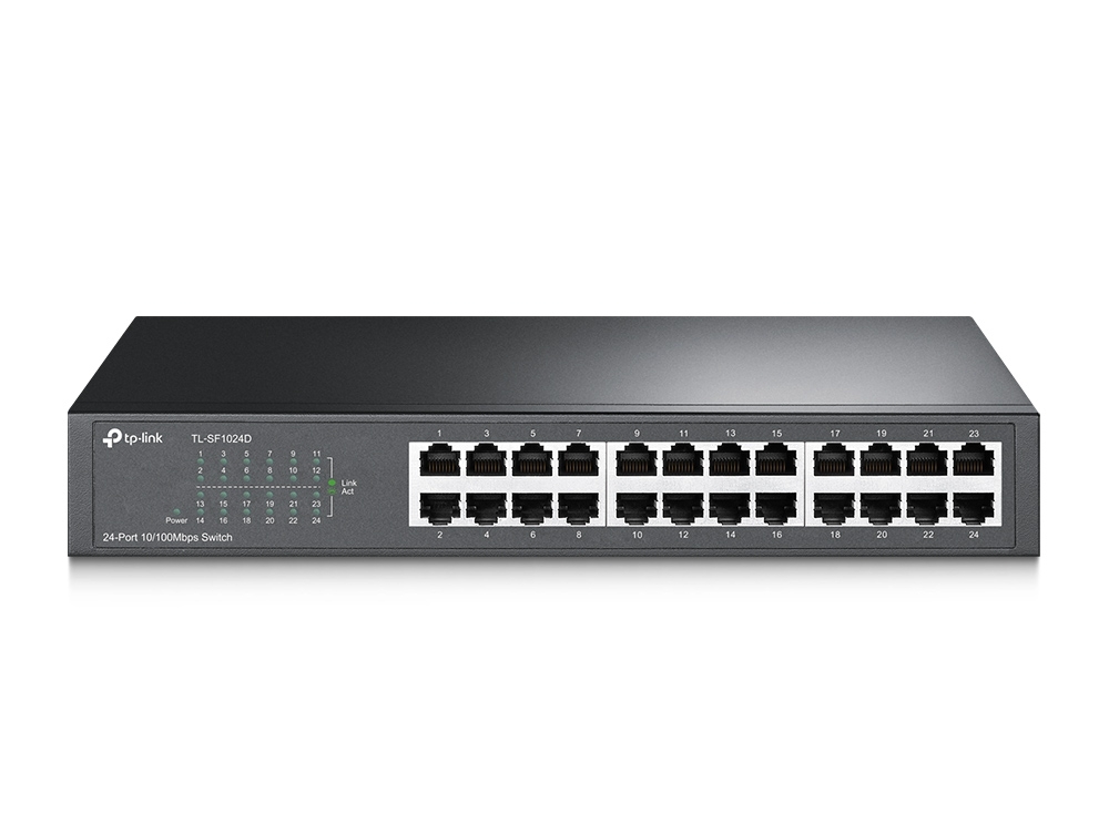 سوئیچ دسکتاپ/رکمونت 24 پورت TP-LINK 10/100 مگابیت بر ثانیه (TL-SF1024D)