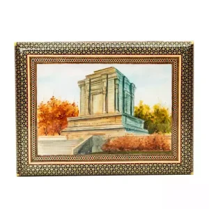 زعفران سرگل 100 گرمی کادویی سحرخیز (جعبه چوبی خاتم کاری)