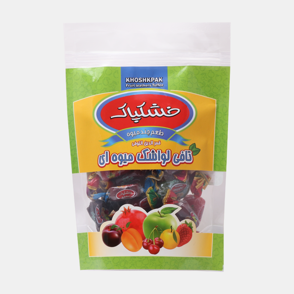 لواشک چند میوه دو سر پیچ سلفون خشکپاک 250 گرم