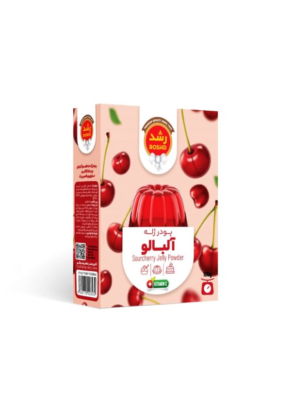 پودر ژله  آلبالو 100 گرمی رشدJelly powder 100g